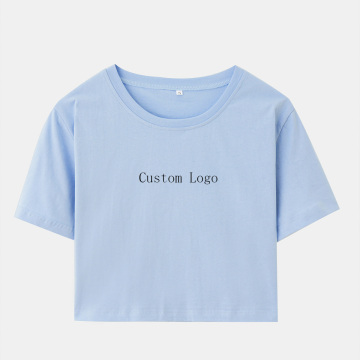 Cotton Personalized Custom Printing Crop Top Tshirts