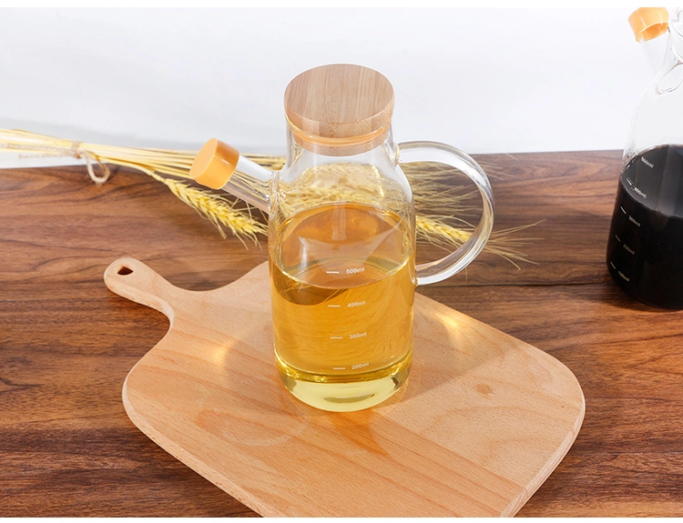 Heat-Resistant High Borosilicate Glass Oil Vinegar Pot with Cork Double-Ended Household