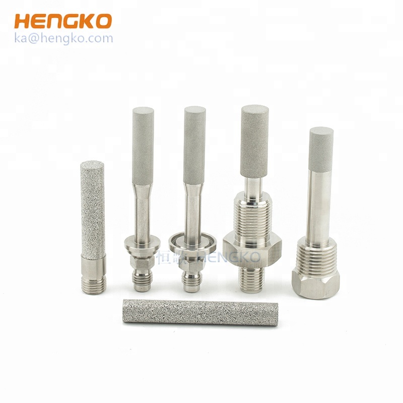 Food grade sintered SS 316L stainless steel 0.5 2 micron 1/2" NPT thread barb air ozone aeration stone