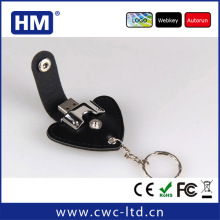 custom heart shaped leather usb flash