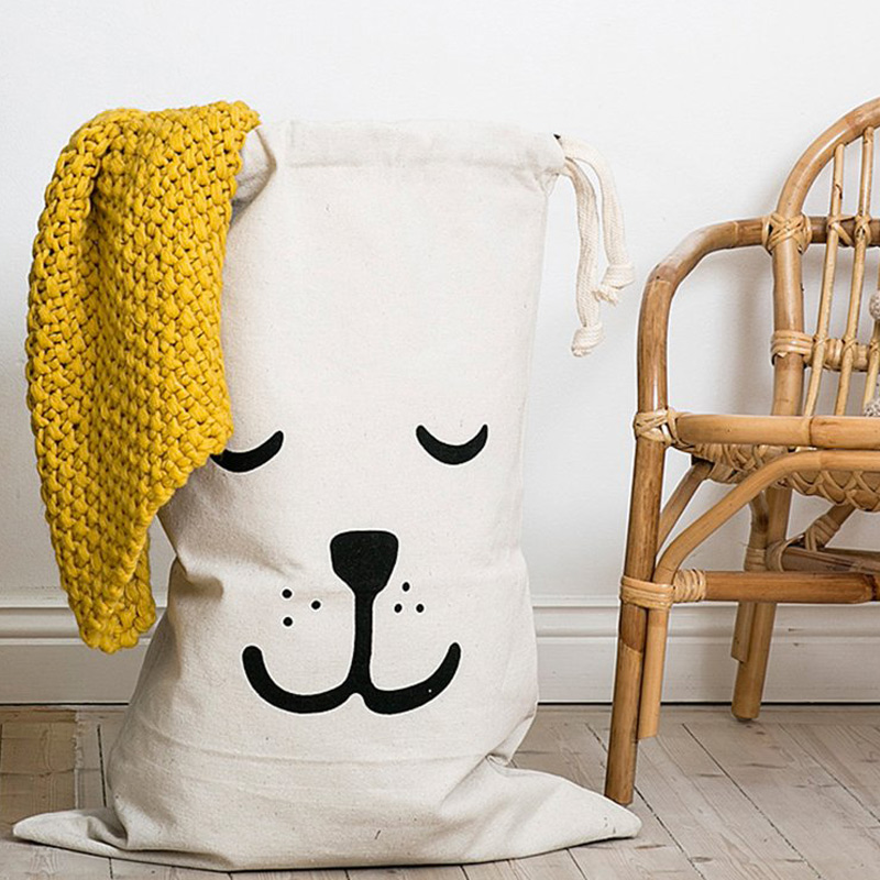 Customized Oversize Durable Reusable Wash Storage Cotton Laundry Bag Hotel Canvas Drawstring Laundry Bag