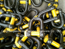 European D Type Trawling Shackle, Pin Painted Yellow