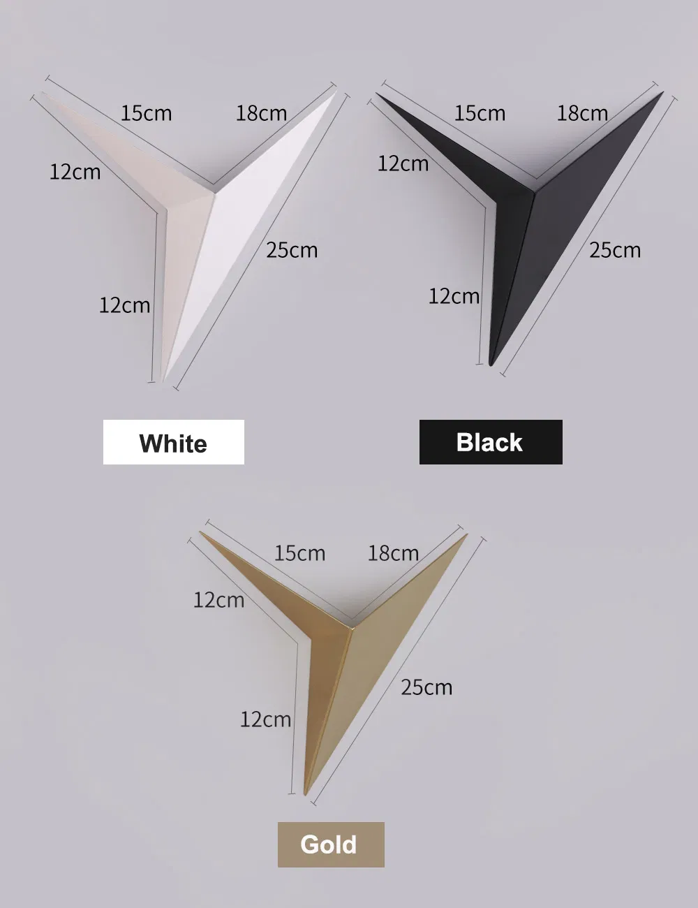 Stylish Modern Triangle LED Wall Lamps for Home and Cafe