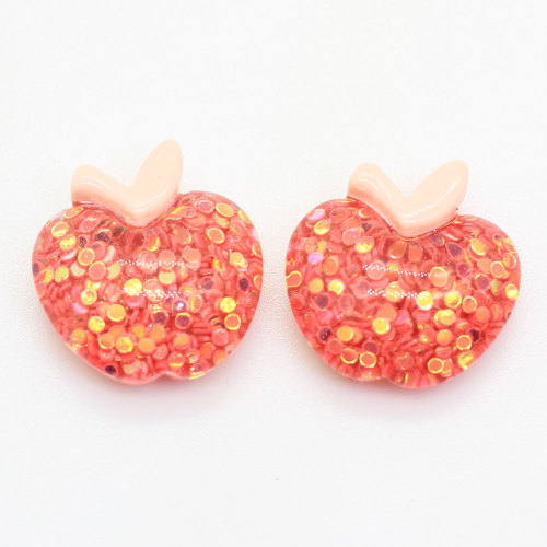 Ρητίνη Glitter Fruit Cabochon Παιδικά Παιχνίδια Διακόσμηση Είδη 100τμχ 18 * 20mm Χαριτωμένα Μινιατούρα Χειροποίητα Χειροποίητα Στολίδια