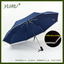 27" Reflective Stripe Umbrella, Automatic Folding Umbrella