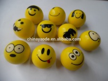 Ten model smile face rubber bouncing balls