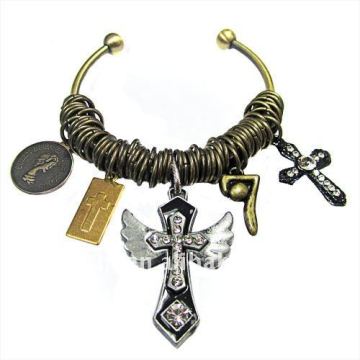 Cross shaped charm bangle fashion vintage bangle