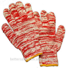 7-Guage Red poly cotton Knitted Garden Glove China Wholesale