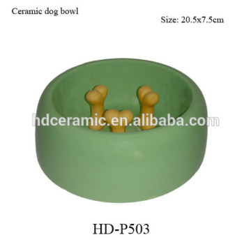 lovely Ceramic green Dog Bowls