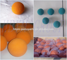 concrete pump pipe soft /hard yellow cleaning sponge rubber ball