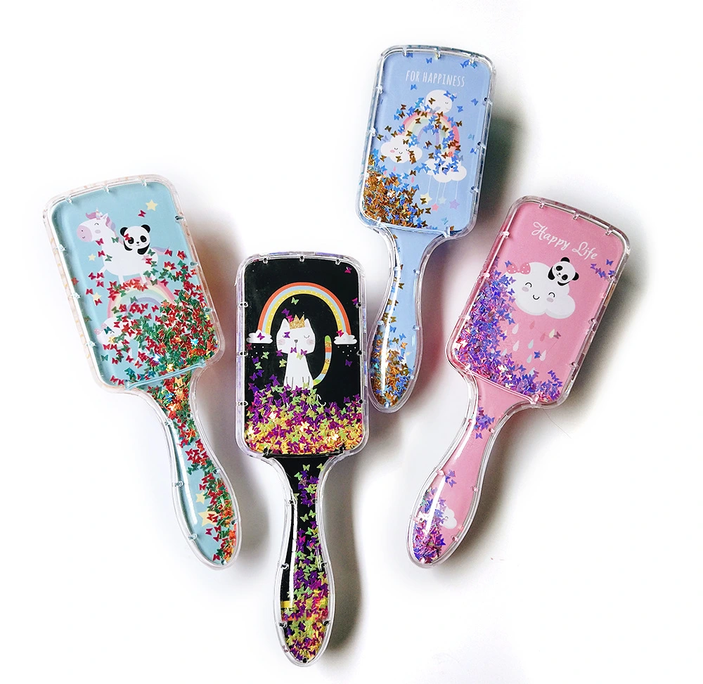 Square Glitter Paddle Hair Brush