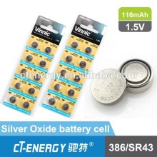 watch button cell battery Silver Oxide type 386/SR43 /SR43SW