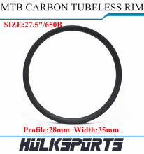 Carbon fiber 27.5/650B mountain bicycle Rim bicycle Carbon Rim Hookless 35mm width tubuless