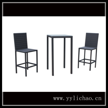 New design outdoor wicker high dining bar set