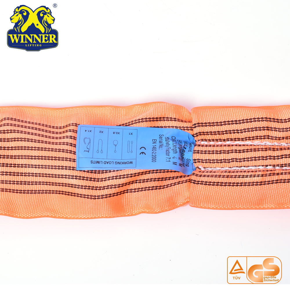 EN1492 Standard WLL 10Ton Polyester Round Sling For Lifting