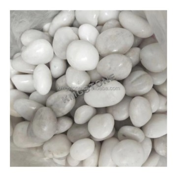 Natural White Polished Oval Pebbles for Landscape and Outdoor Decor