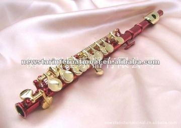 Gold plated keys red Piccolo HPL-803R