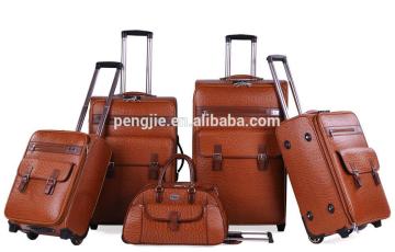 PU built-in luggage with removable wheels