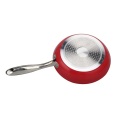 Food-Grade Red Aluminum Frypan with Stainless Steel Handle