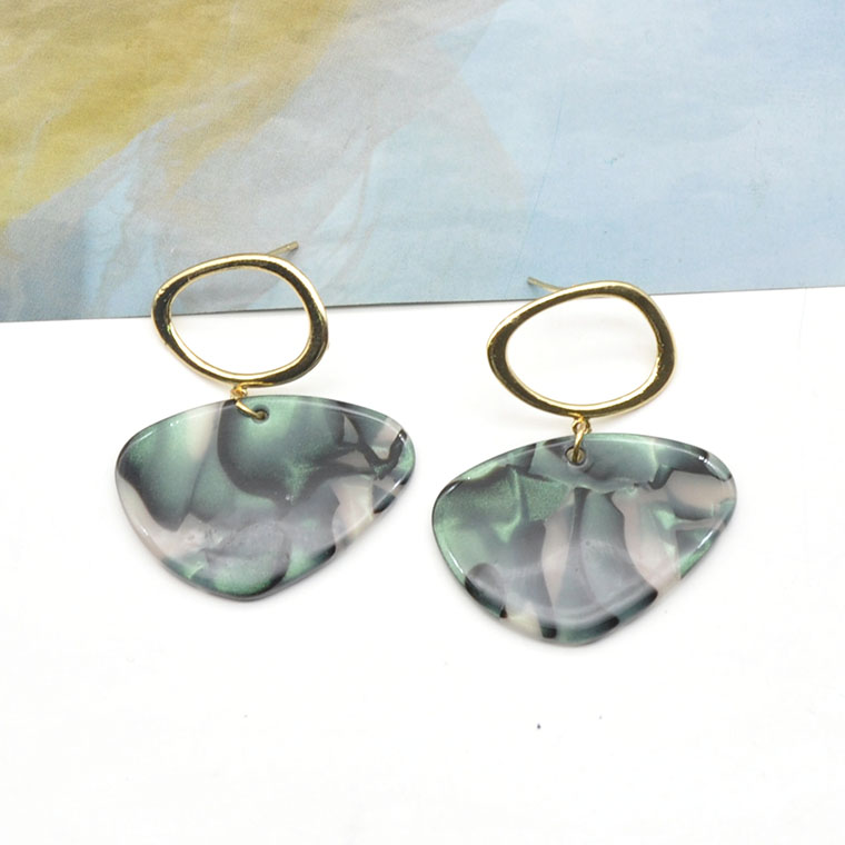 Newest gold plated brass earrings for women tortoise shell acetate 2021 korean jewelry earrings