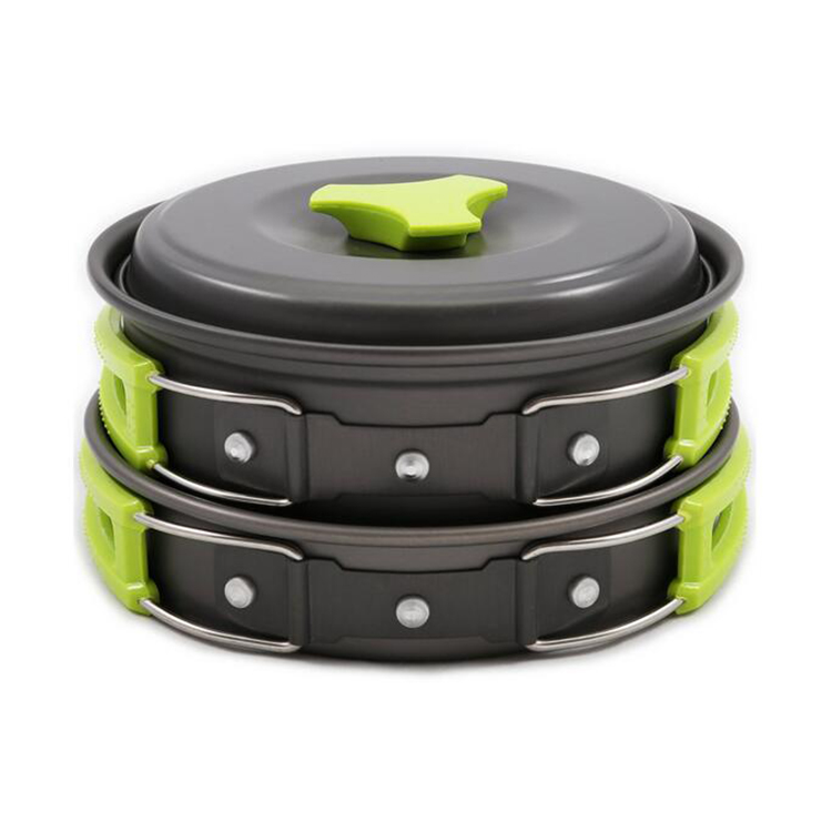 Eco-friendly & Healthy Camping Cookware Pots and Pans Set Backpacking Mess kit for Hiking Picnic Outdoor Lightweight, Nonstick