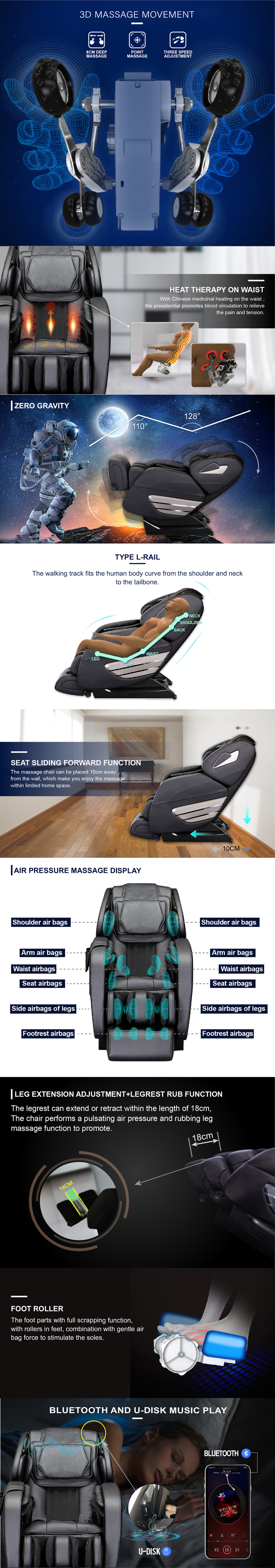 RK7906D 3d advance massage chair