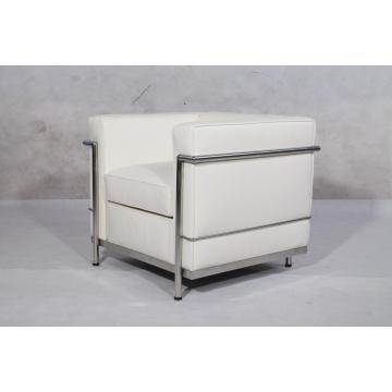 White Leather Le Corbusier LC2 Chair Replica