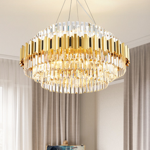 LEDER Crystal Brass kroonluchter verlichting