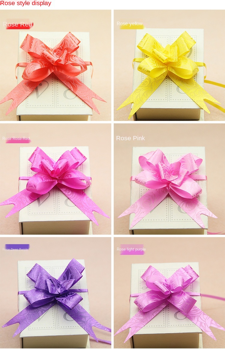 Festival supplies wholesale bow flower Gift box bag decorative pull flower Phnom Penh rose hand-drawn flower