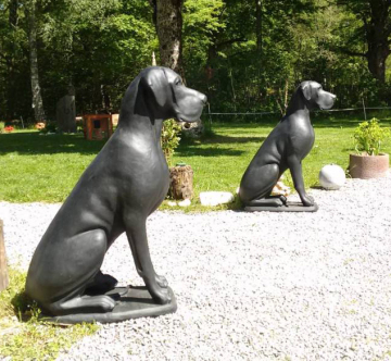 art deco riproduzioni metal craft bronze life size great danes statue for garden