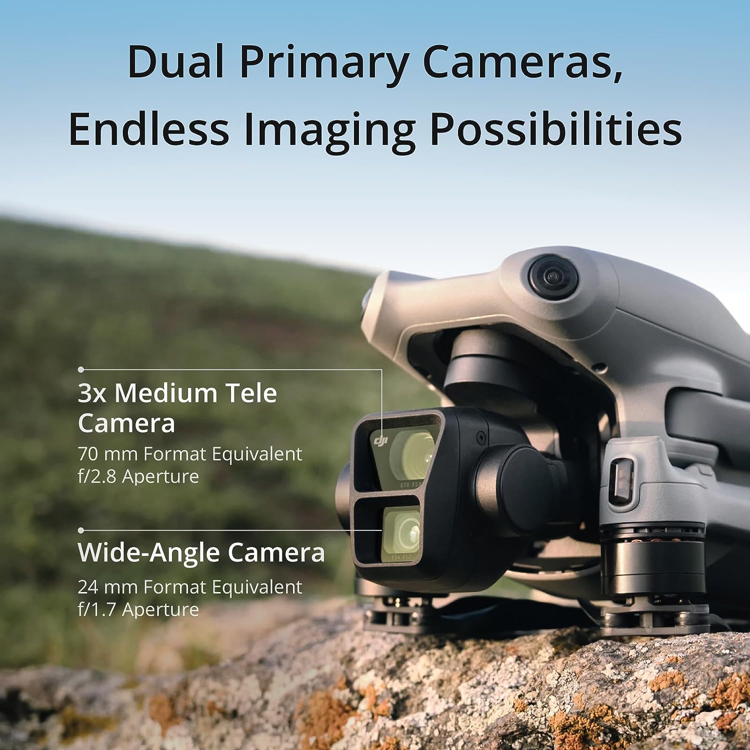 Air 3 Drone 46-Min Max Flight Time Omnidirectional Obstacle Sensing 4K/60fps HDR up to 20Km Video Transmission