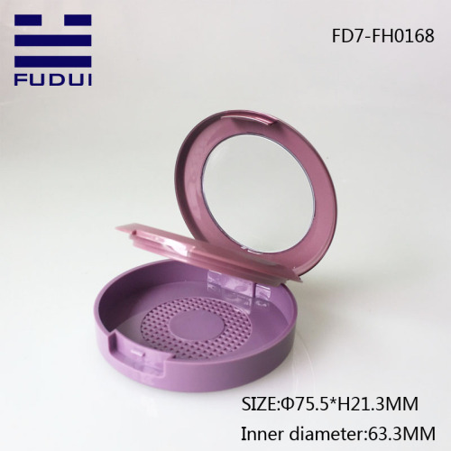 Cute round shape plastic compact powder blush case