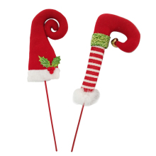 handmade holiday christmas picks xmas elf santa claus decorations christmas elf leg tree decoration