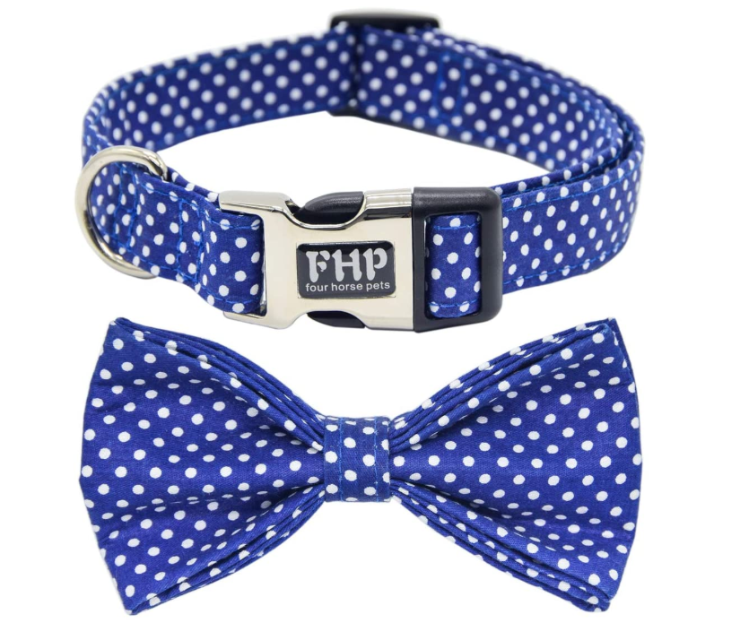 Cute Soft Dog Collar With Bowtie