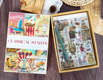 Retro Vintage Washi Sticker Pack for Journaling and Scrapbooking