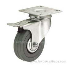 50mm Gray Rubber Roller Ball Adjustable Locking Luggage Caster Wheel