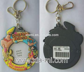 best sale embossing famous cartoon character shape rubber custom keychain