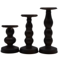 Black Wooden Table Votive Candle Holders