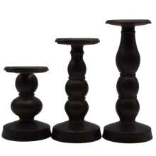 Bougeoirs votifs de table en bois noir