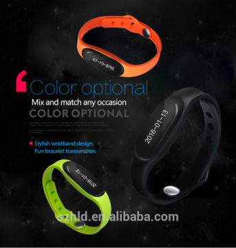 Time Monitoring digital heart rate monitor pedometer bracelet