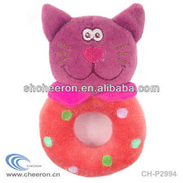 Plush cat rattle/ safe material plush baby toys