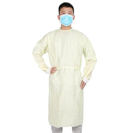 Factory Ce En14126 FDA Isowaterproof Biological Disposable Clothing Suit AAMI Level 3 Protective Medical Surgical Isolation Gown