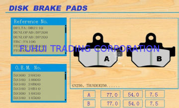 Waterproof , Non-noise Steel Material Motorcycle Disc Brakes Pad Gn250 Thunder250