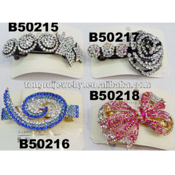 wholesale fashion glitter jeweled crystal hair barrette making supplies