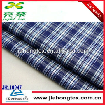 blue large check fabric with spandex shirt fabric