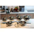 12 pieces silver cookware set