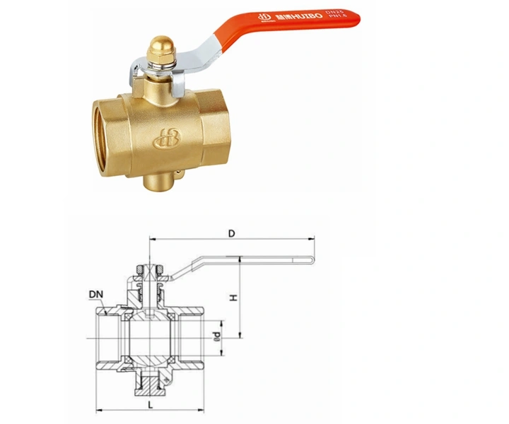 Female Temperature Measuring Brass Ball Valve