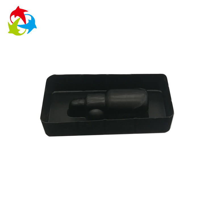 Flocking thermoformed plastic blister insert tray