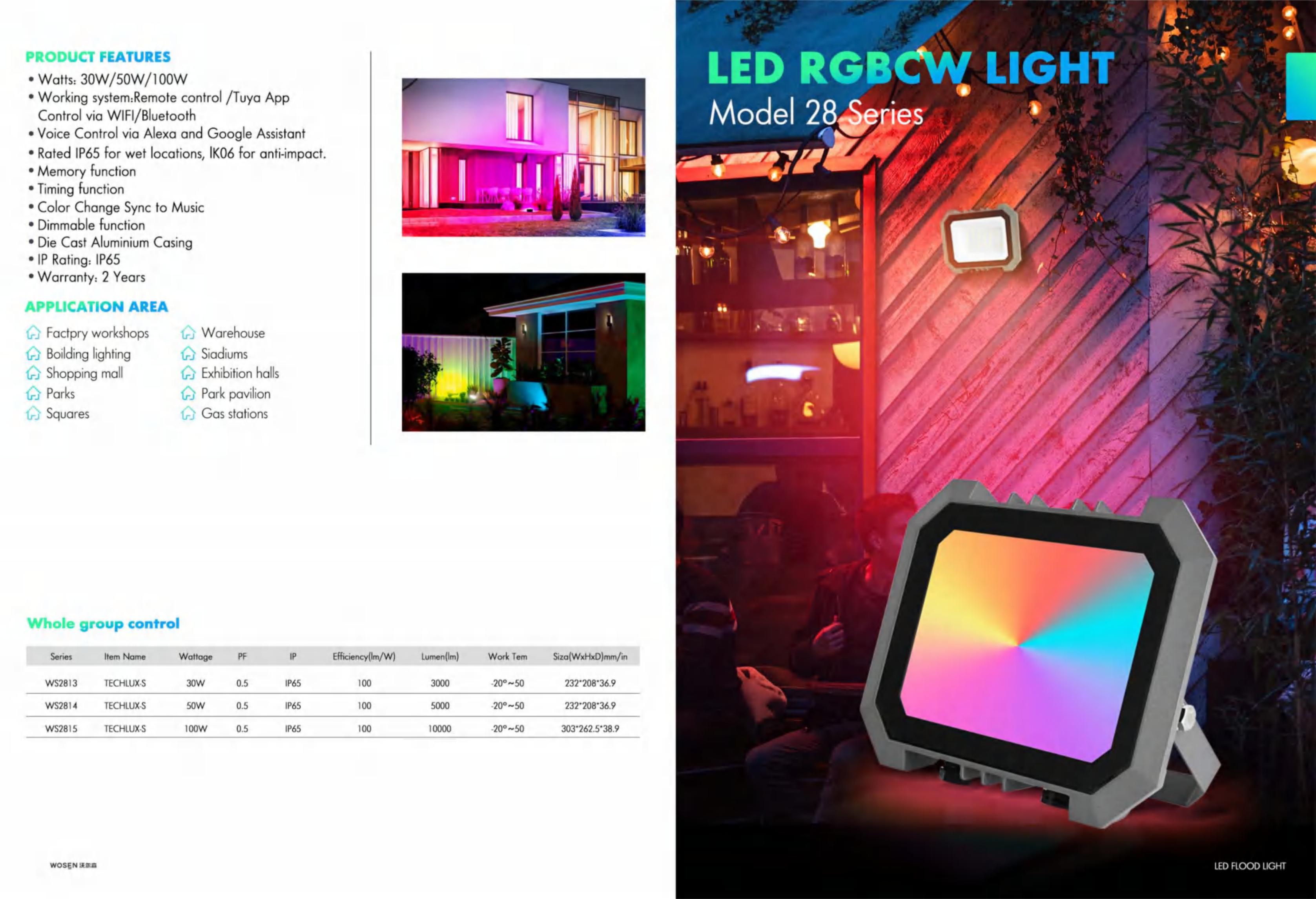 Wosen Led 28 Rgb Flood Light