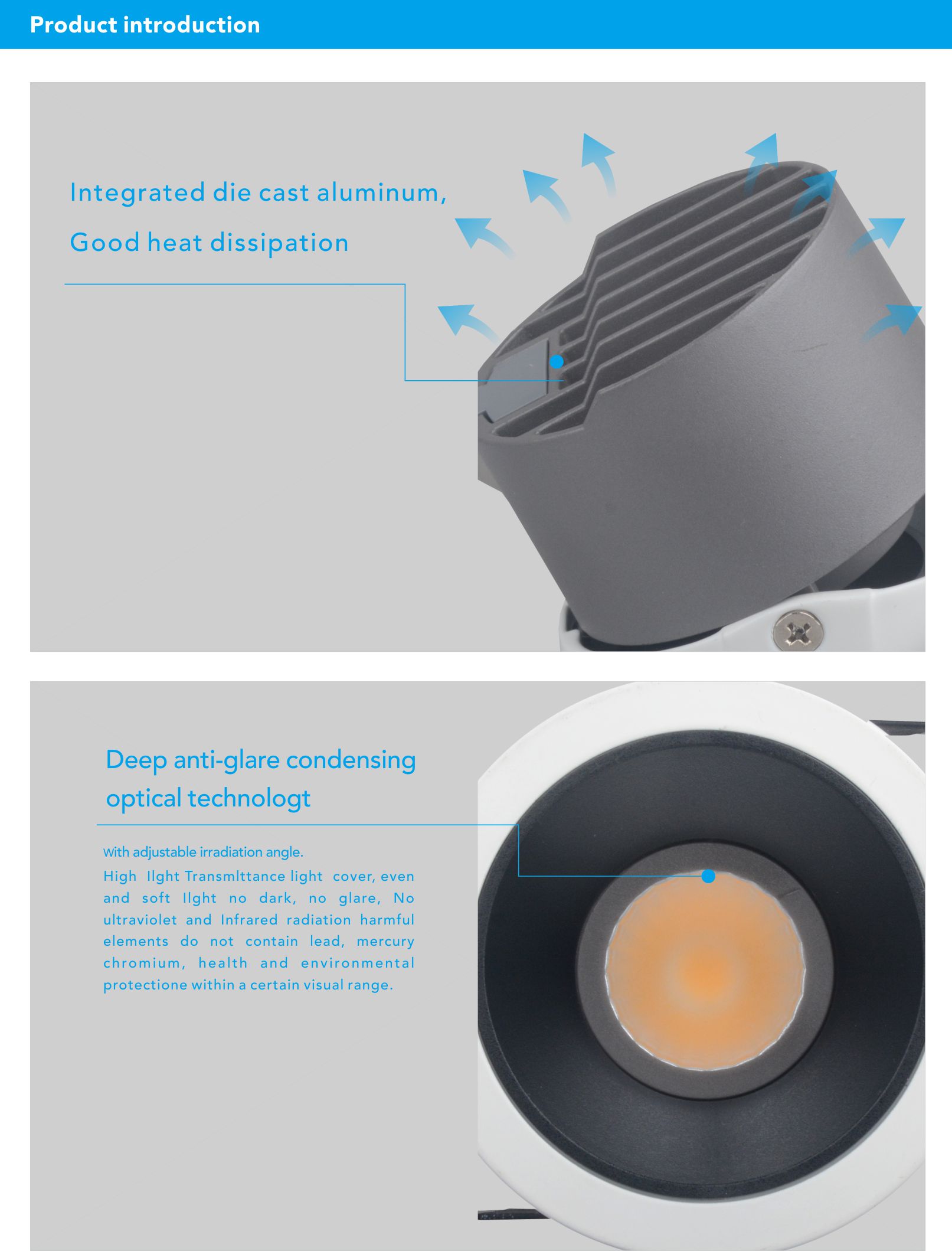 Super competitive Good price 10W  non-isolated downlight anti-glare adjustable Recessed hotel Wall washer COB LED Spotlight